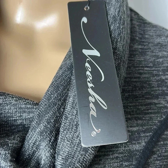 Nwt vintage grey sweater dress, Sm, cowl neck ,slimming lines,Whimsigoth,goth - Picture 14 of 16